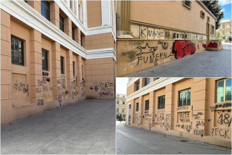 Nizami Kino Mərkəzinin divarlarına qraffiti çəkən şəxslərin kimliyi məlum oldu 