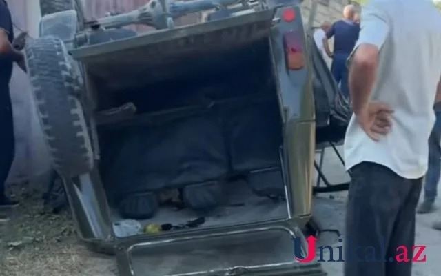 Qubada \"UAZ\" aşdı - VİDEO 