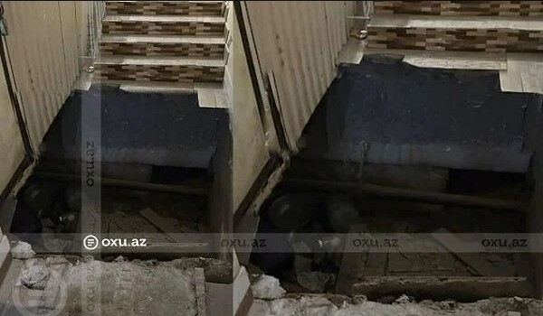 Bakıda binada blok çökdü: sakinlər evdən çıxa bilmir - Video 