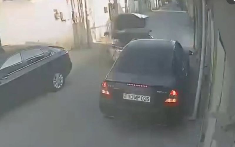 Zabratda qəribə yol qəzası - Video 