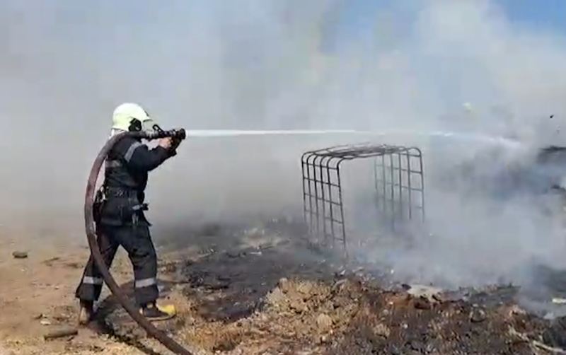 Bakıda açıq ərazidə yanğın - Video 