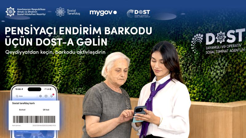 DOST mərkəzlərində pensiyaçılar üçün “mygov” qeydiyyatına dəstək göstərilir 