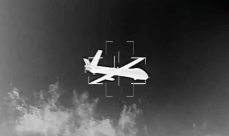 ABŞ-yə məxsus \"MQ9\" dronu belə vuruldu - VİDEO 