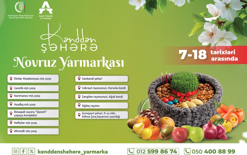“Kənddən Şəhərə” Novruz yarmarkaları başlayır 