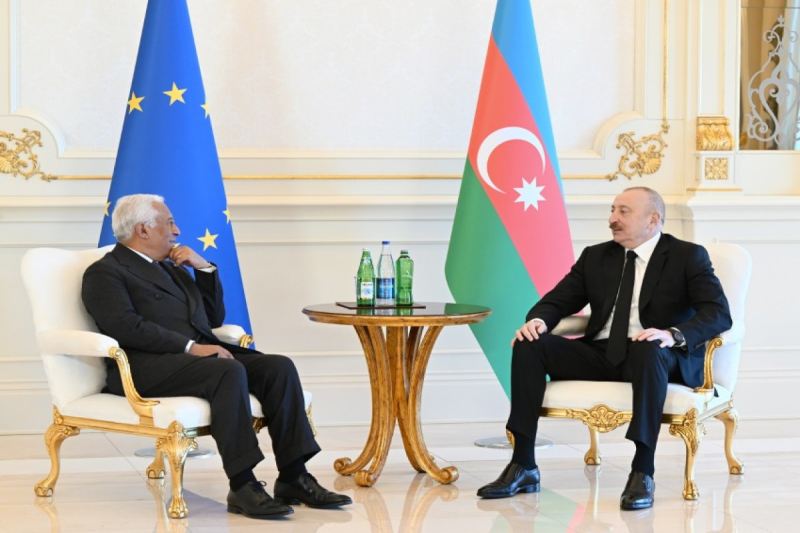 İlham Əliyev və Antonio Koşta mətbuata bəyanatla çıxış edirlər 