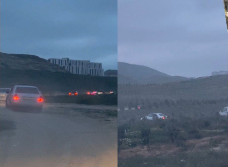 Xocahəsən yolu bağlandı: Sürücülər təpələrə qalxdılar - VİDEO