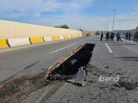 Magistral yol çökdü, Bakıya giriş bağlandı 
