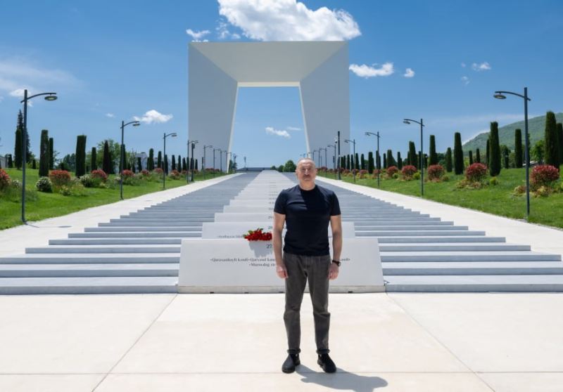 Prezident Xankəndidə Zəfər parkında - Fotolar 